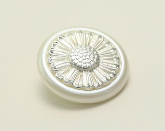 5PCS Metal Daisy Flower Buttons, Shank, 18mm/0.7", 23mm/0.9"