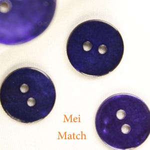 Dark Blue Mother of Pearl Shell Buttons, 10mm to 20mm, Pack of 10(B083)