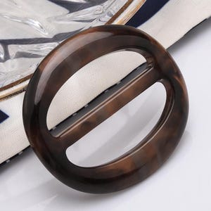 Dark Tortoiseshell Plastic  Oval Slide Buckle, Fit Belt 3cm, 4cm or 5cm, Pack of 5(B1503)