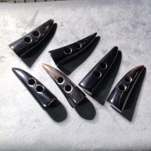Schwarz Horn Knebelknöpfe, 30mm, 50mm, 6er Pack (B220)