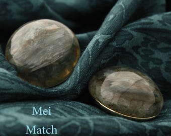 Dark Green Cat Eye Buttons, Golden Shank Back, 11.5mm, 15mm, 20mm, 23mm or 25mm, Pack of 5(B861)