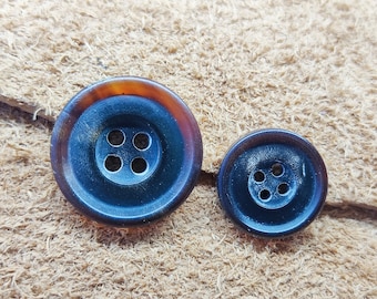 Genuine Horn Suit Buttons, Black or Brown, 15mm, 20mm or 25mm, Pack of 10(B034)