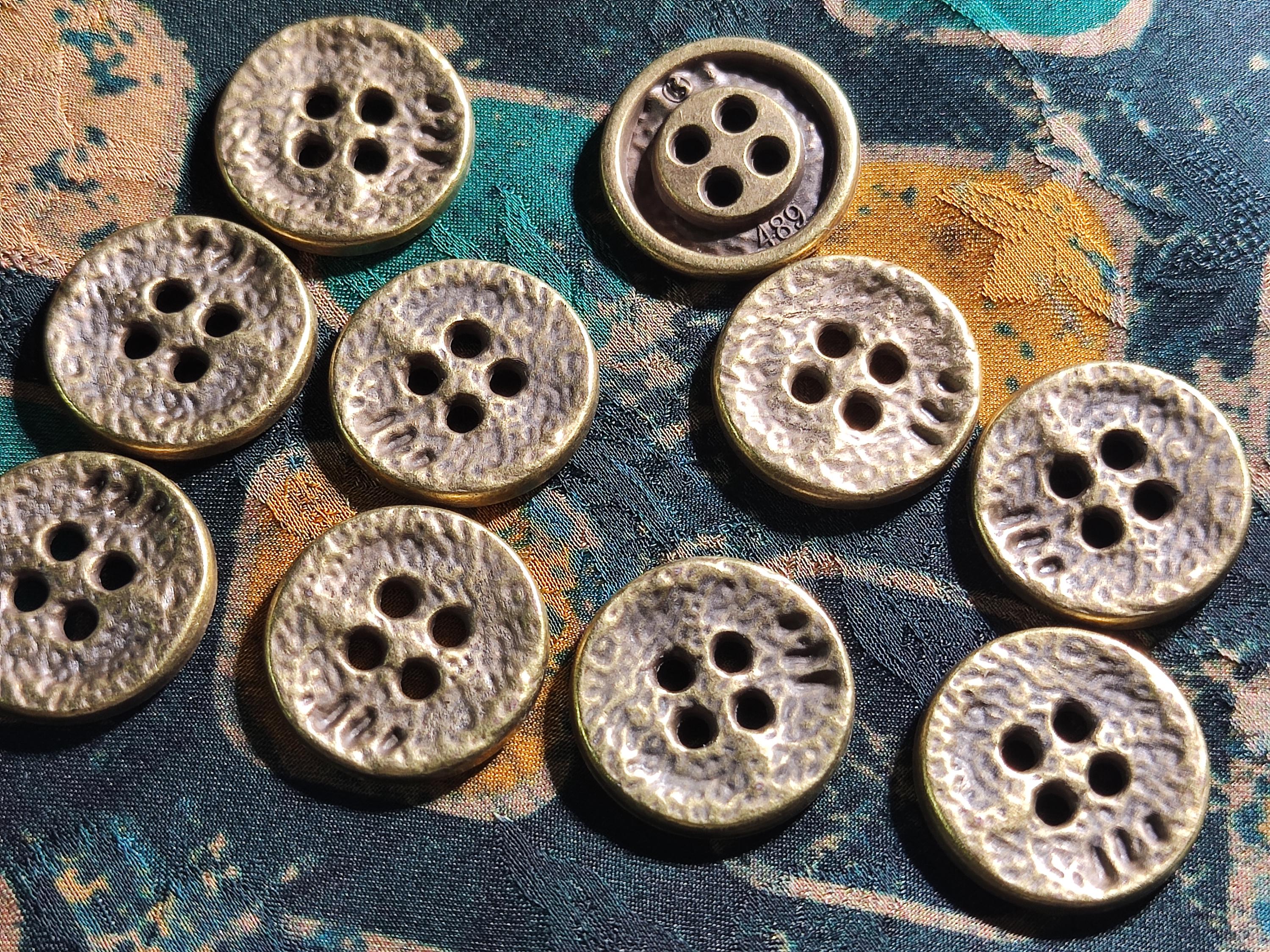 Metal Textured Button Antique Brass Textured Metal Buttons, 15mm, 20mm, Pack of 10(B1515) - Etsy