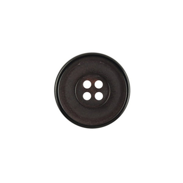 Brownish Black Horn Buttons, Sand Finish, 25mm/0.98", Pack of 10(B341)