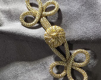 Gold Frog Closures, Traditional Chinese Knot Buttons, 8.5cm X 3.5