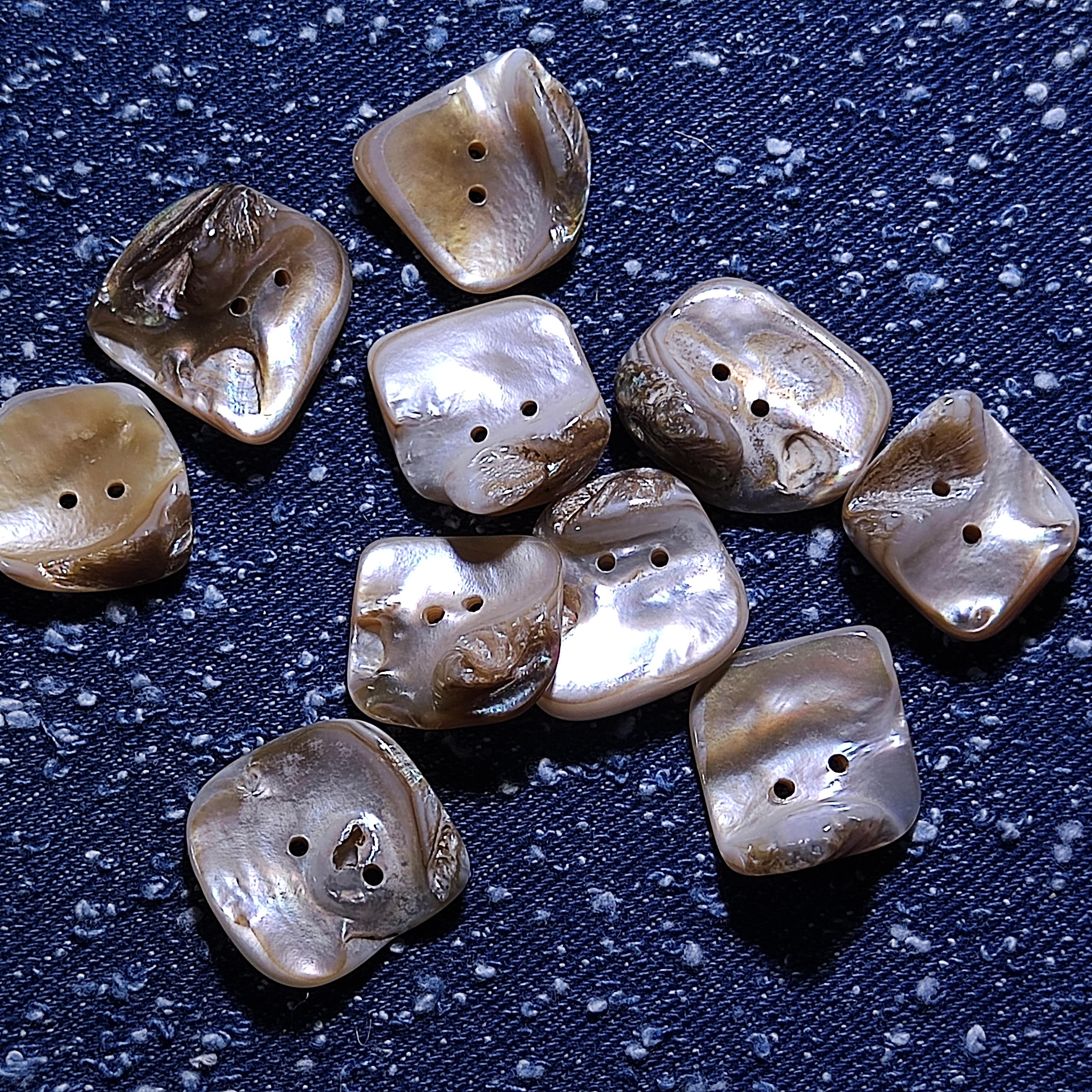 Natural Shell Buttons, Rock Shape, Every Button Will Be Different, Pack ...