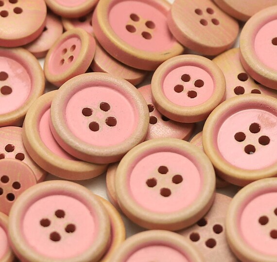 Lot De 12 Boutons En Nacre Véritable Rouge Rosé - Diamètre 14 Mm, 2 Trous, Vintage Pour Couture Et Artisanat