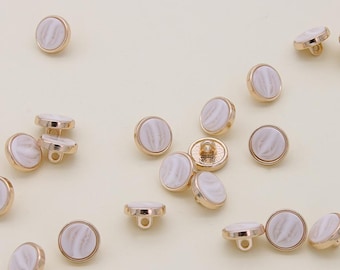 Off White Stone Effect Buttons, Shank Back, 10mm or 12mm, Pack of 10(B1895)