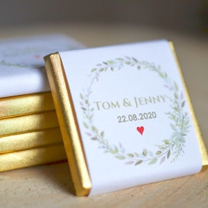 Personalized chocolate gifts for weddings, baptisms, communions, confirmations | small thank you | give away chocolate bars