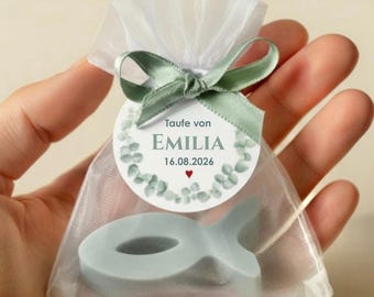 Fish Soap Party Favor for Communion, Confirmation, Baptism | Handmade Soap | with Eucalyptus Motif | Gift for your Guests