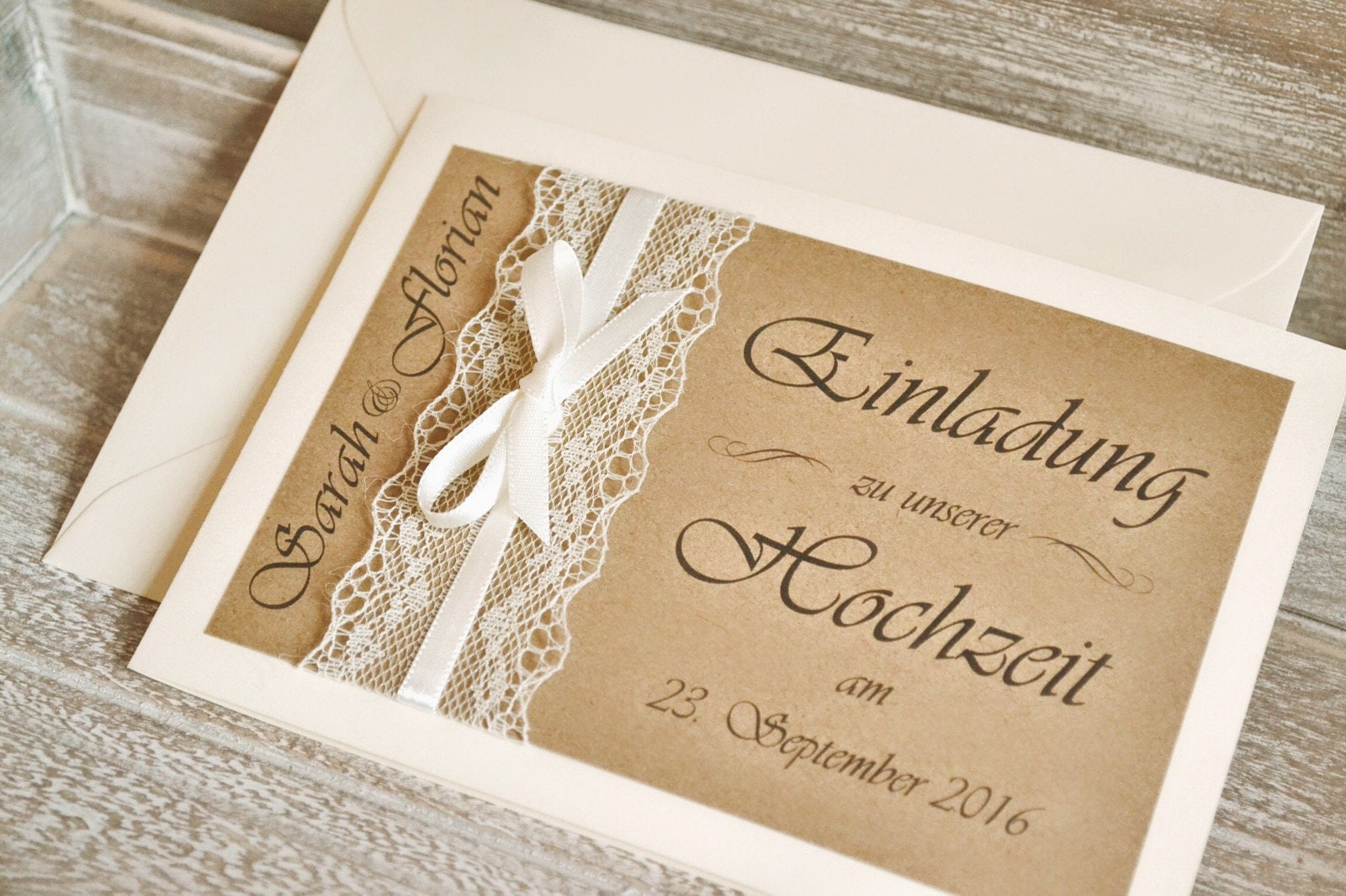 Einladungskarten zur Hochzeit vintage | Etsy