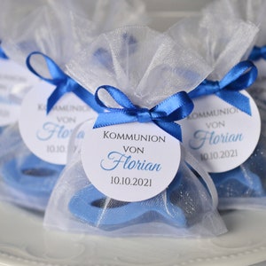 Favors for baptisms/communions or weddings etc. Handmade soap personalized label with eucalyptus motif image 4