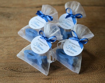 Favors for baptisms, communions or confirmations - handmade soap - fish blue / dark blue / aqua blue as a small thank you