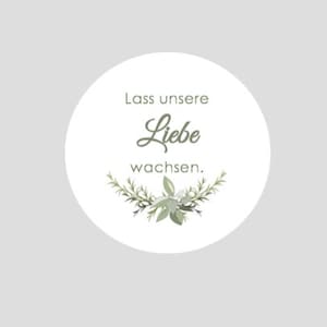 Flower seeds, personalized wedding favors, baptism, communion, confirmation Let our love grow Glad you're here Motiv 1