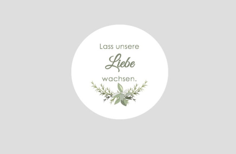 Flower seeds, personalized wedding favors, baptism, communion, confirmation Let our love grow Glad you're here Motiv 1