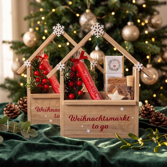 Weihnachtsmarkt to go | Weihnachtsgeschenk | Geschenk SET | Weihnachten to go | Wichtelgeschenk |   | MINI Weihnachtsmarkt to go | Holz BOX