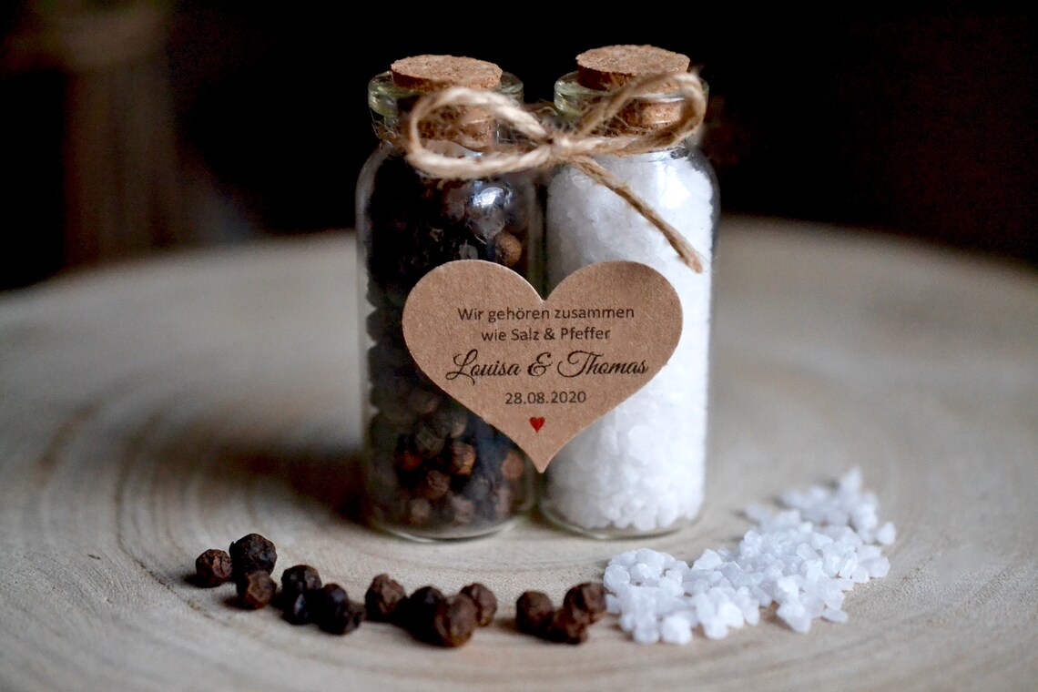 Gastgeschenk Hochzeit Salz und Pfeffer Paar Glas mit Etsy