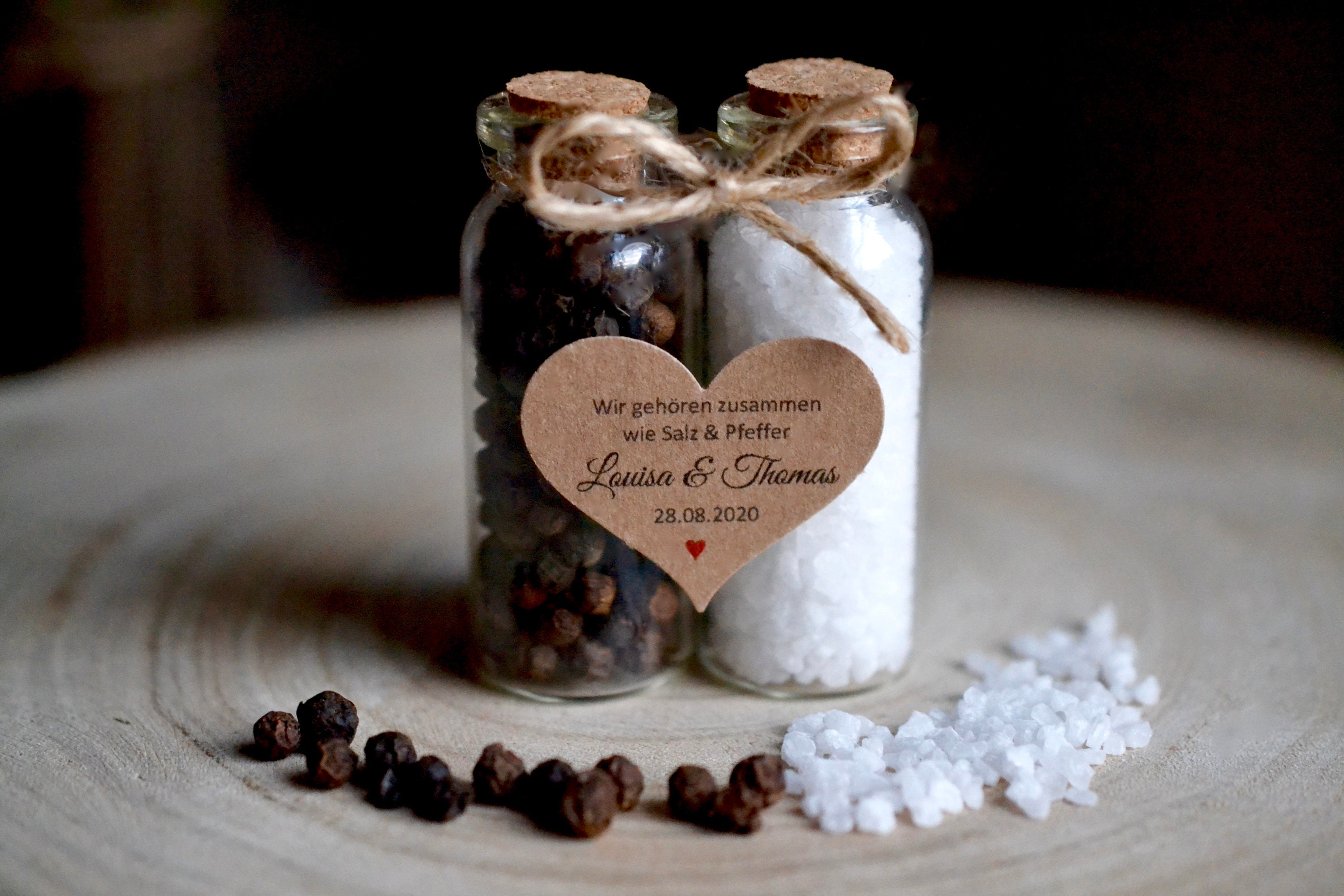 Gastgeschenk Hochzeit Salz und Pfeffer Paar Glas mit Etsy