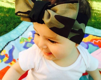 Camo Head Wrap, Military, Army, Green, Black