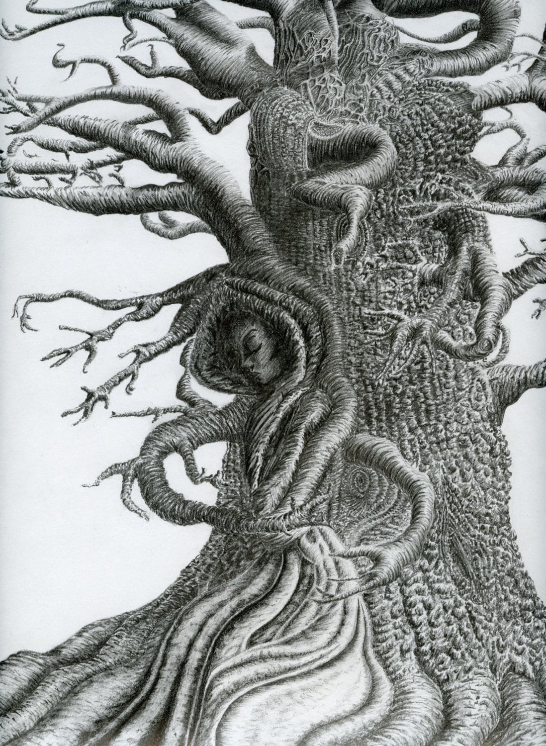 Tree Pencil Drawing Abstract Tree Print Wuthering Heights ...