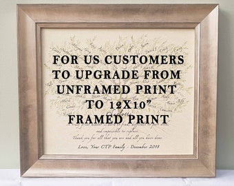 For US customers to upgrade from unframed to framed mentor print