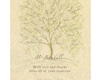 Printable personalised art dedicated to boss or mentor who has given their life to help others. I will add your names to the branches.