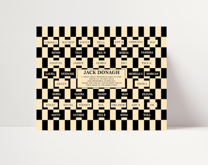 Boss Retirement Print, Minimalist Colleague Names, Male or Female Mentor Leaving Gift