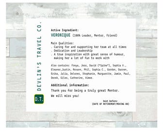 Main Ingredients and Best Qualities of a Mentor, Leader, Teacher or Boss as a gift from their employees or apprentices. PRINTABLE JPG ONLY