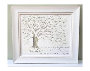 Manager, Mentor or Boss Appreciation or leaving gift with colleague, student or coworker names in personalised art print.  Option of frames.