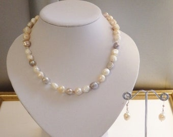 Collier de perles, Perles punk rock, Perles insolites, Perles d’eau douce, Bijoux de perles, Collier de perles contemporaines