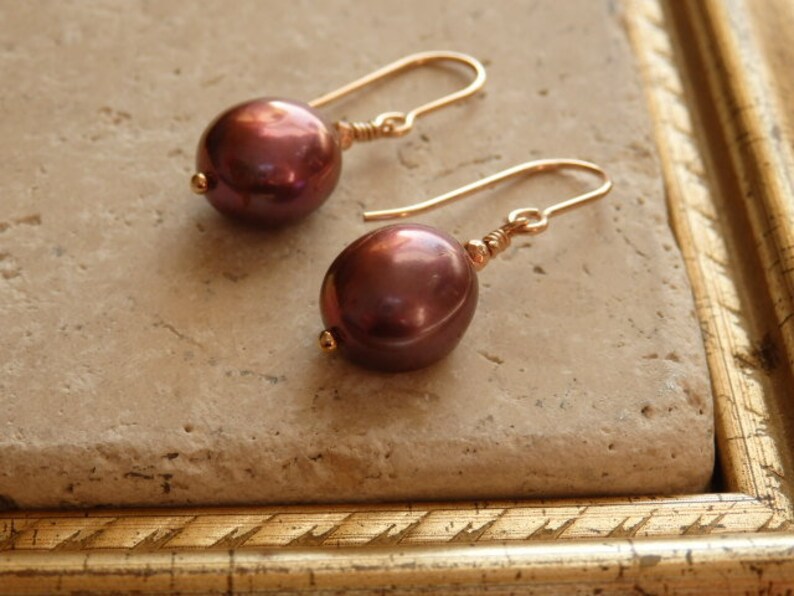 Pearl Jewellery Large Pearl bracelet Pearl Earrings Freshwater Pearl Earrings Purple Pearls Pearl Bracelet