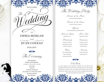 ceremony programs for wedding printed on white shimmer paper etsy
