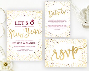 new years eve wedding invitation etsy