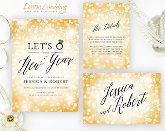 new years eve wedding invitation etsy