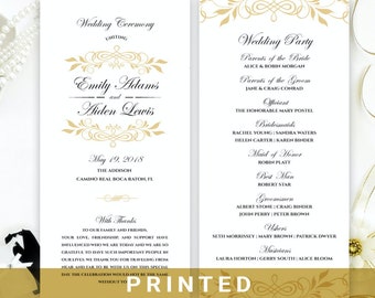 Elegant Hand Drawn Wreath Wedding Program Calligraphy Wedding Programs Fully Customisable Adora Wedding Programs
