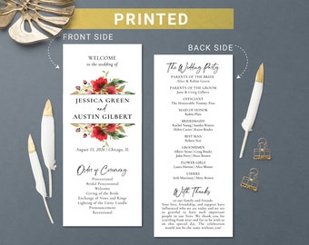 Elegant wedding program floral Wedding reception programs   Ceremony programs cards personalized