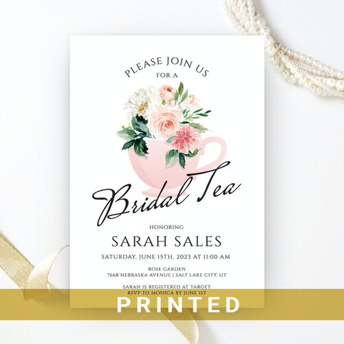 Elegant Bridal Tea Party Invitation Template Instant Etsy