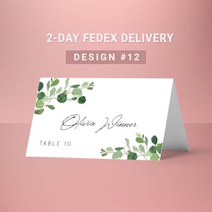 greenery place cards wedding