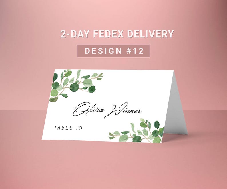 greenery place cards wedding