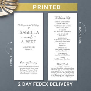 Wedding programs personalized, Ceremony programs