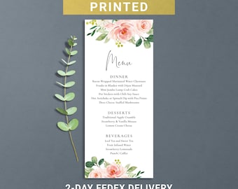 Floral Menu Cards, Wedding Menus