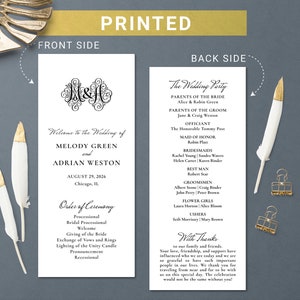 Monogram Wedding Programs