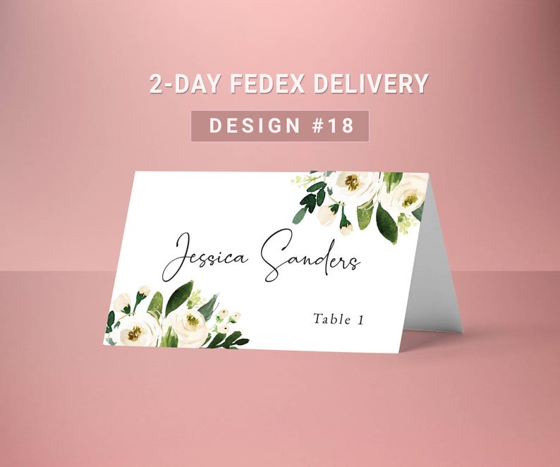 flowers wedding place cards