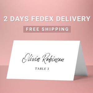 Printed Placement Cards, Wedding meal name cards, Table seating place cards, Name Cards Wedding Folded, Calligraphy tented place card
