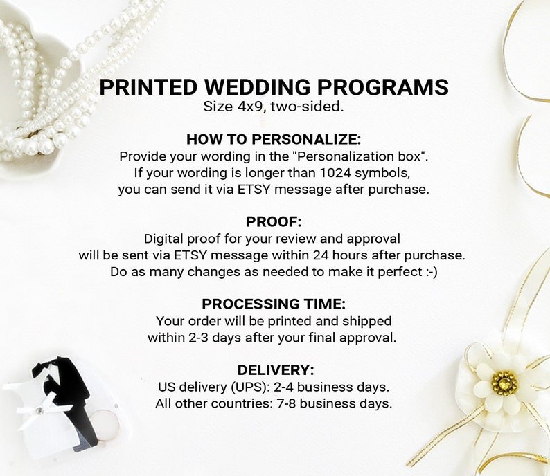 Wedding Programs Rose gold wedding ceremony program Custom order of service cards printed image 4