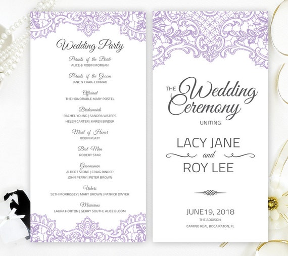 Printed Cheap Wedding Programs Elegant Program For Wedding Etsy