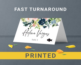 Place cards wedding printing  Floral table place cards with guest names  place name cards