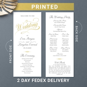 Wedding reception programs printed, Ceremony programs  Wedding program cards