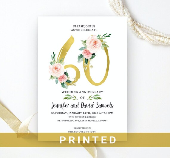 thumbnail image 2 of Personalised Diamond Wedding 60th Anniversary Invitations - Pack Of 200, Design Code DWA 005 2 of 4