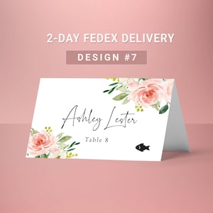floral wedding place cards